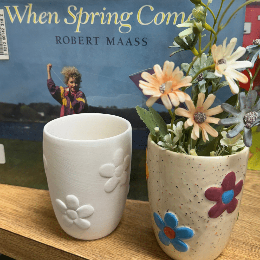 May flowers, storytime pottery, Rodman library
