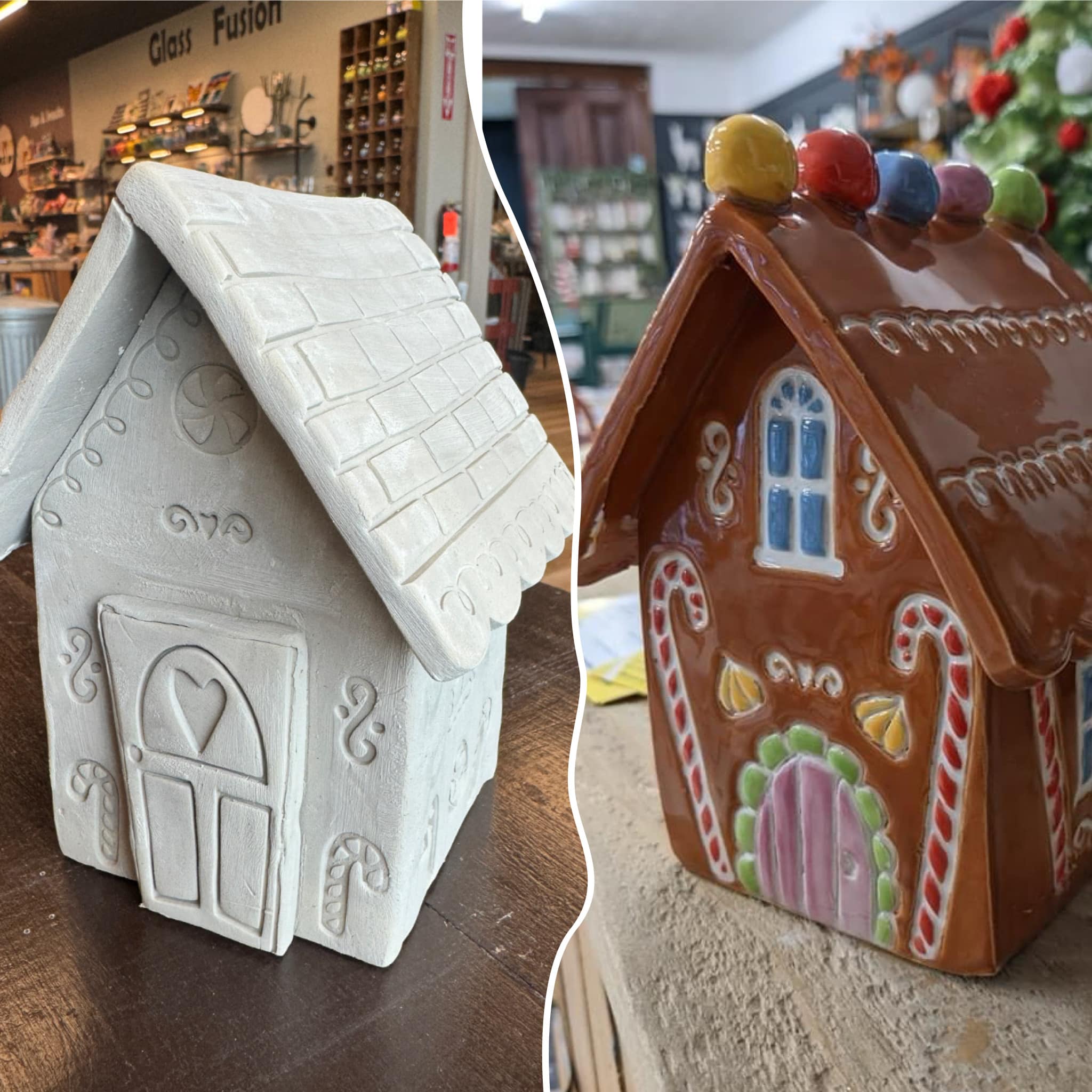 Gingerbread House, Clay, Handbuilt clay